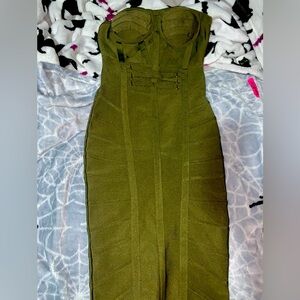 Strapless padded bodycon bandage dress